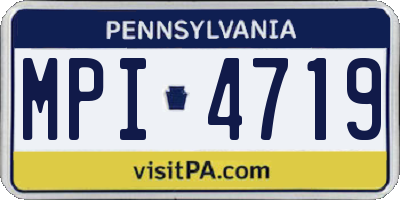 PA license plate MPI4719