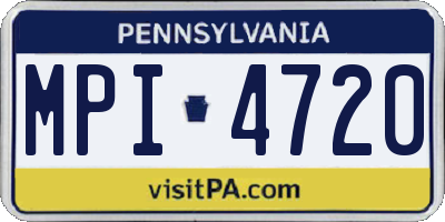PA license plate MPI4720