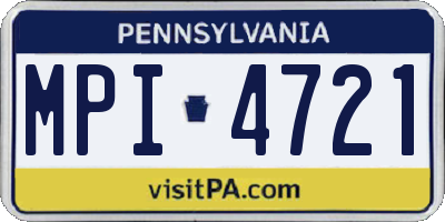 PA license plate MPI4721