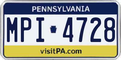 PA license plate MPI4728