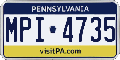 PA license plate MPI4735
