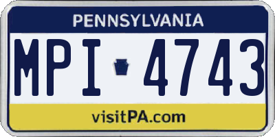 PA license plate MPI4743