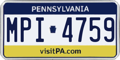 PA license plate MPI4759