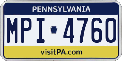 PA license plate MPI4760