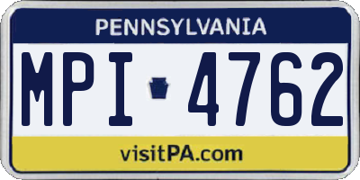 PA license plate MPI4762