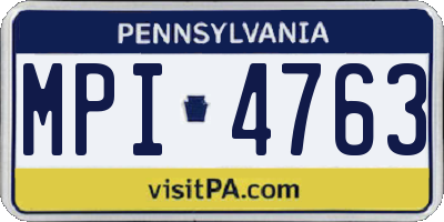 PA license plate MPI4763