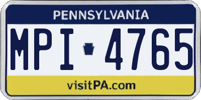 PA license plate MPI4765