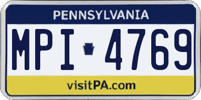 PA license plate MPI4769
