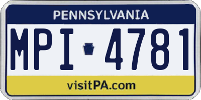 PA license plate MPI4781