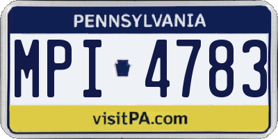 PA license plate MPI4783