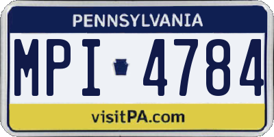 PA license plate MPI4784