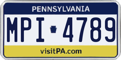 PA license plate MPI4789