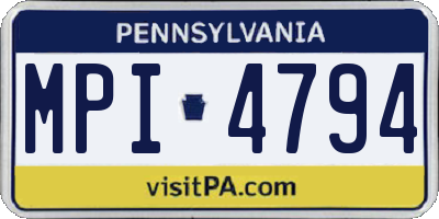 PA license plate MPI4794