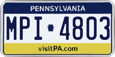 PA license plate MPI4803