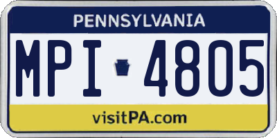 PA license plate MPI4805