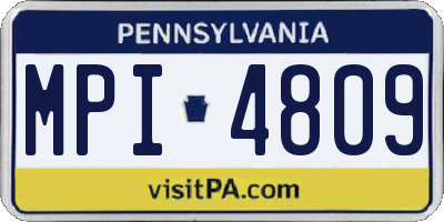 PA license plate MPI4809