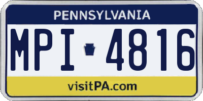 PA license plate MPI4816
