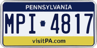 PA license plate MPI4817