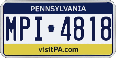 PA license plate MPI4818