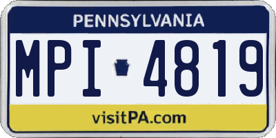 PA license plate MPI4819
