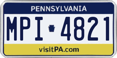 PA license plate MPI4821