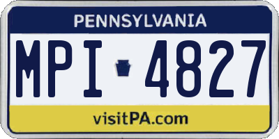 PA license plate MPI4827