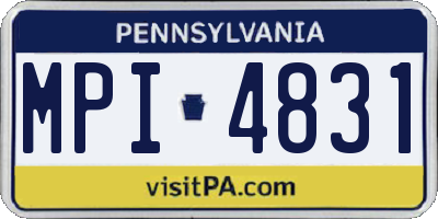 PA license plate MPI4831