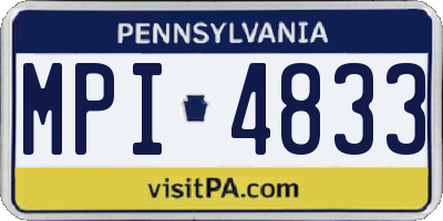 PA license plate MPI4833