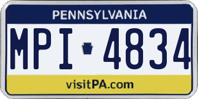 PA license plate MPI4834