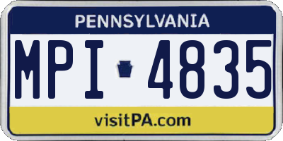 PA license plate MPI4835