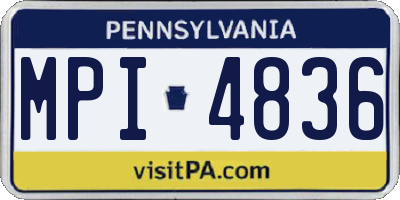 PA license plate MPI4836