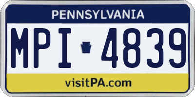 PA license plate MPI4839