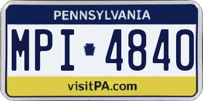PA license plate MPI4840