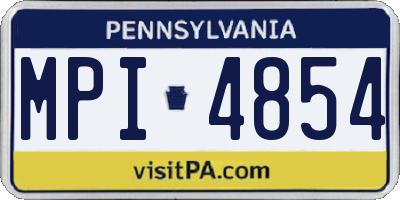 PA license plate MPI4854