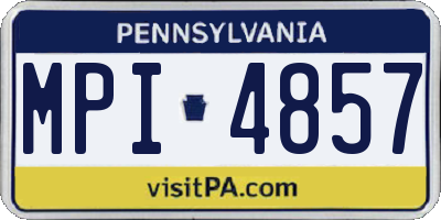 PA license plate MPI4857