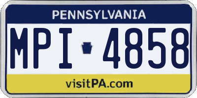PA license plate MPI4858
