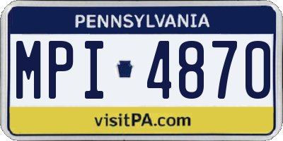 PA license plate MPI4870