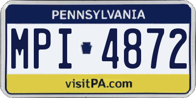 PA license plate MPI4872