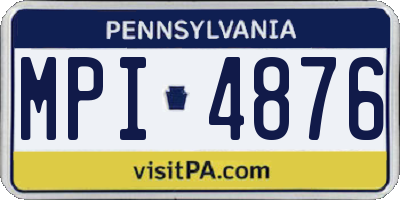 PA license plate MPI4876