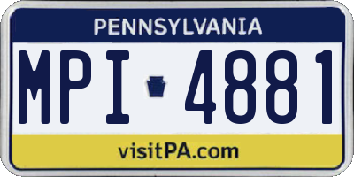 PA license plate MPI4881
