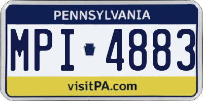 PA license plate MPI4883