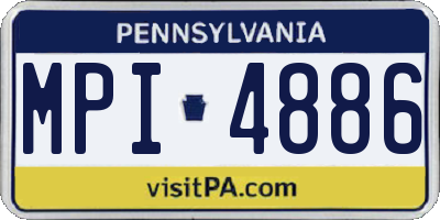 PA license plate MPI4886