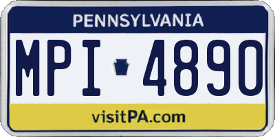 PA license plate MPI4890