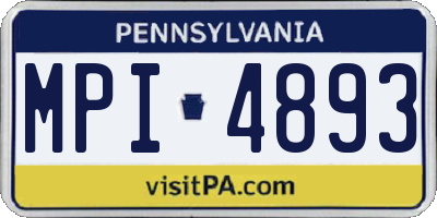 PA license plate MPI4893