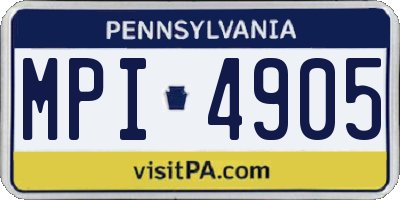 PA license plate MPI4905