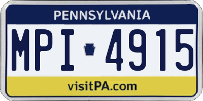 PA license plate MPI4915