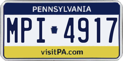 PA license plate MPI4917