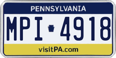 PA license plate MPI4918