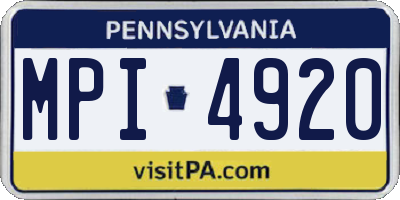 PA license plate MPI4920