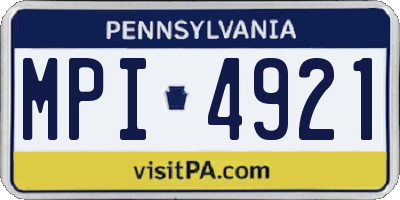 PA license plate MPI4921